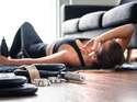 Tired,After,Exercise,And,Workout.,Overtraining,Concept.,Exhausted,Woman,Lying