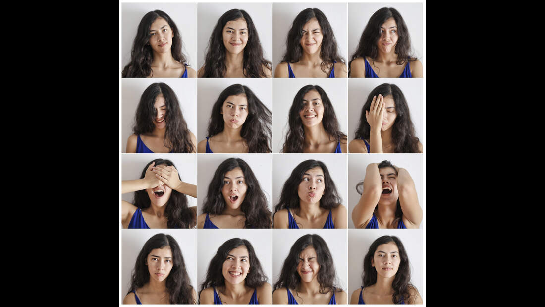 viele Emotionen einer Frau
